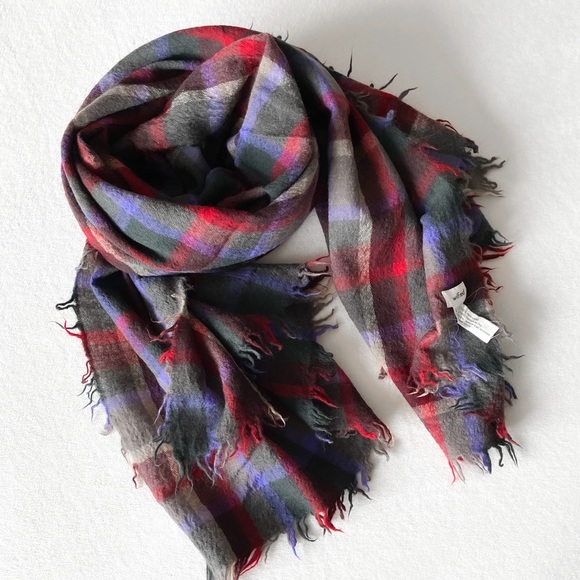 Aritzia Accessories - Wilfred Wool Plaid Multicolour Blanket Scarf